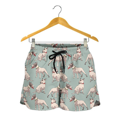 Bull Terrier Cute Print Pattern Women Shorts-JTAMIGO.COM