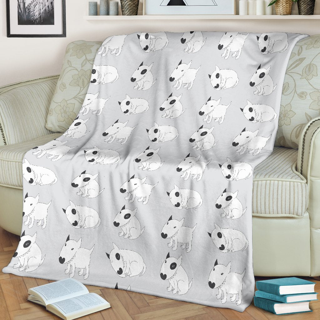 Bull Terrier Hand Draw Print Pattern Fleece Blanket