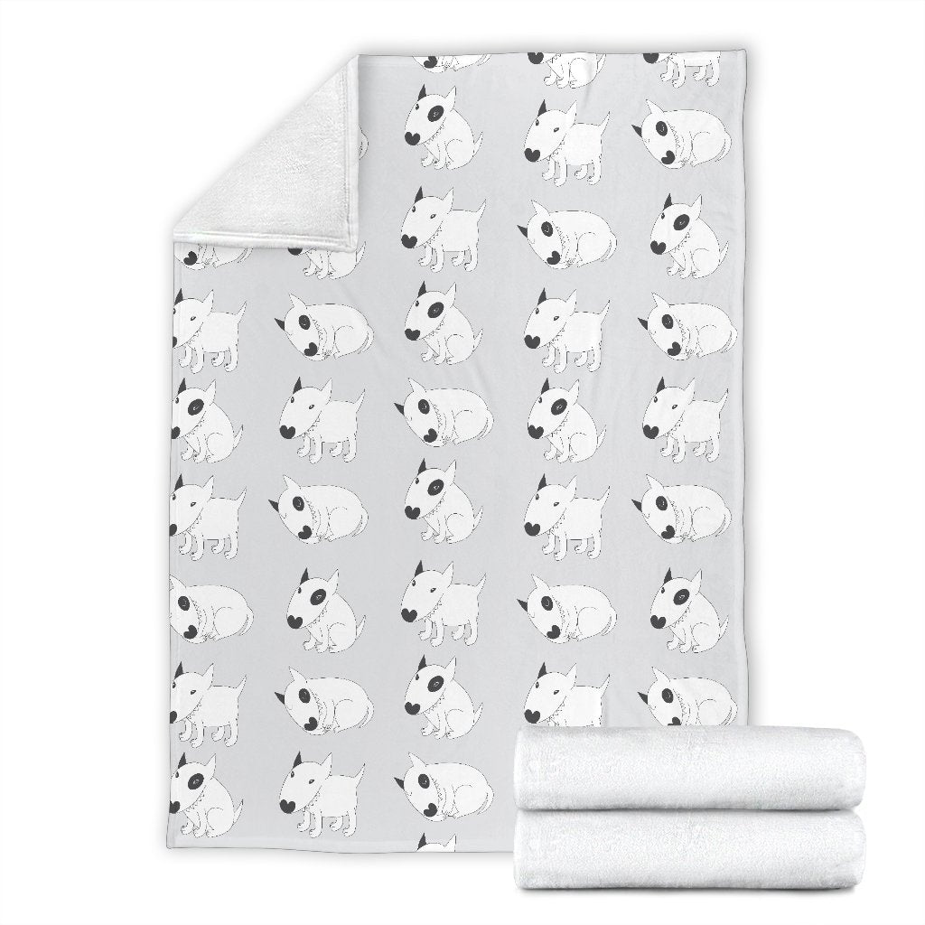 Bull Terrier Hand Draw Print Pattern Fleece Blanket