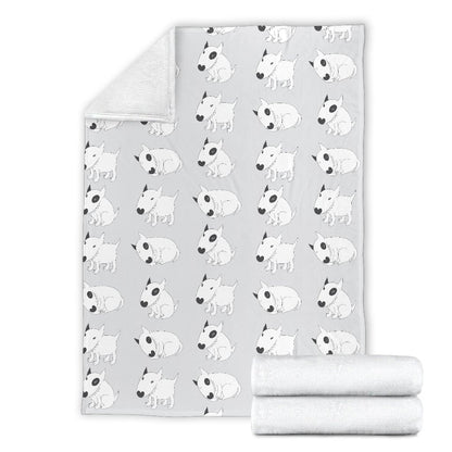 Bull Terrier Hand Draw Print Pattern Fleece Blanket