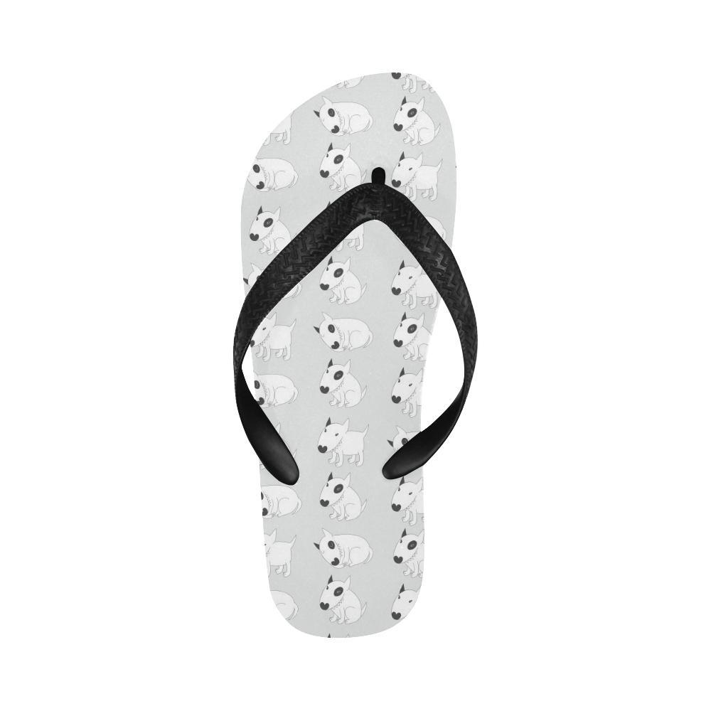 Bull Terrier hand draw Print Pattern Flip Flops-JTAMIGO.COM