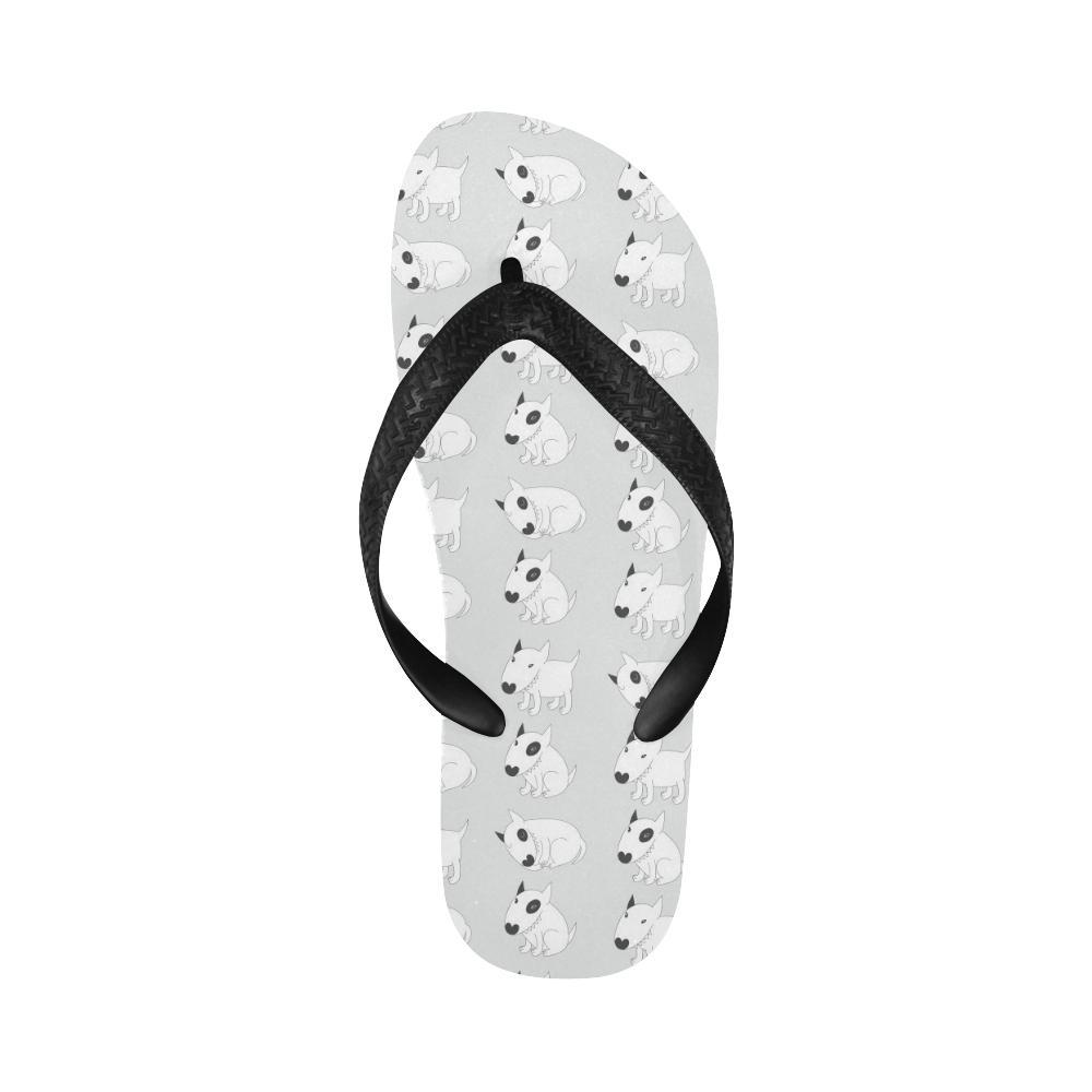 Bull Terrier hand draw Print Pattern Flip Flops-JTAMIGO.COM