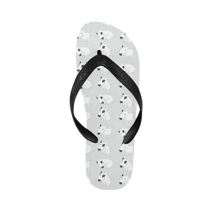 Bull Terrier hand draw Print Pattern Flip Flops-JTAMIGO.COM