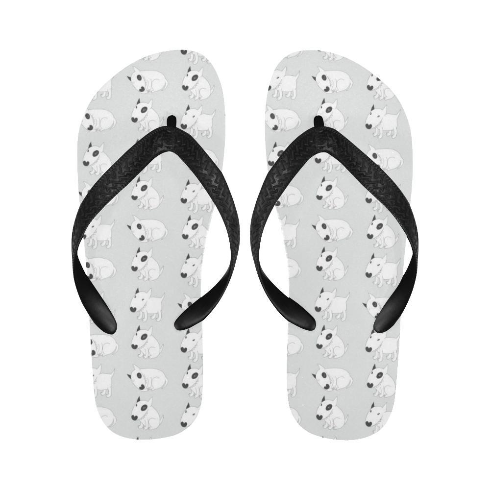 Bull Terrier hand draw Print Pattern Flip Flops-JTAMIGO.COM
