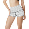 Bull Terrier hand draw Print Pattern High Waisted Spandex Shorts-JTAMIGO.COM