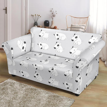 Bull Terrier hand draw Print Pattern Loveseat Slipcover-JTAMIGO.COM