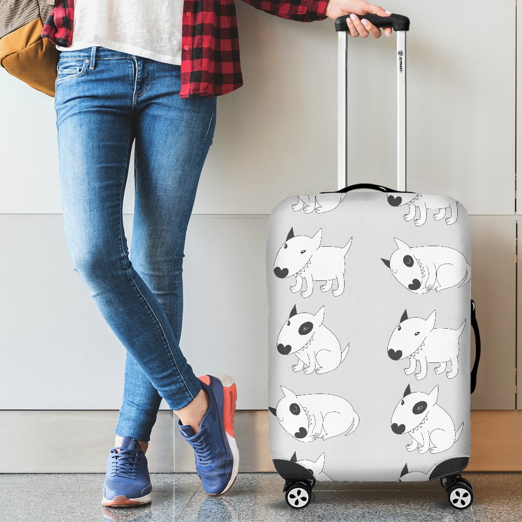 Bull Terrier Hand Draw Print Pattern Luggage Cover Protector