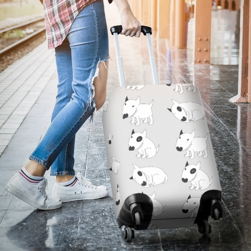 Bull Terrier Hand Draw Print Pattern Luggage Cover Protector