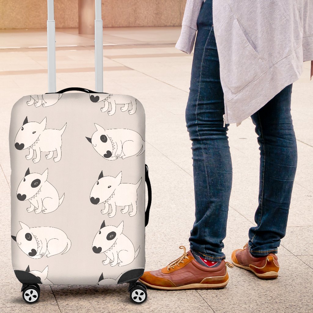 Bull Terrier Hand Draw Print Pattern Luggage Cover Protector
