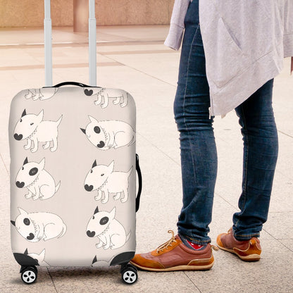 Bull Terrier Hand Draw Print Pattern Luggage Cover Protector