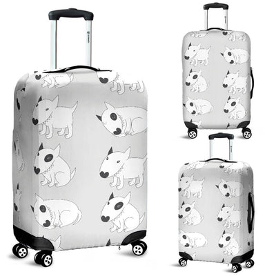 Bull Terrier Hand Draw Print Pattern Luggage Cover Protector