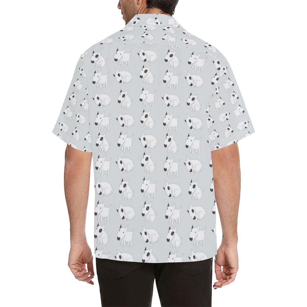 Bull Terrier hand draw Print Pattern Men Aloha Hawaiian Shirt