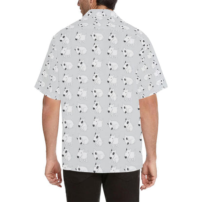 Bull Terrier hand draw Print Pattern Men Aloha Hawaiian Shirt