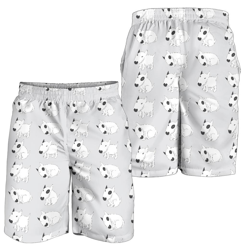 Bull Terrier hand draw Print Pattern Mens Shorts-JTAMIGO.COM