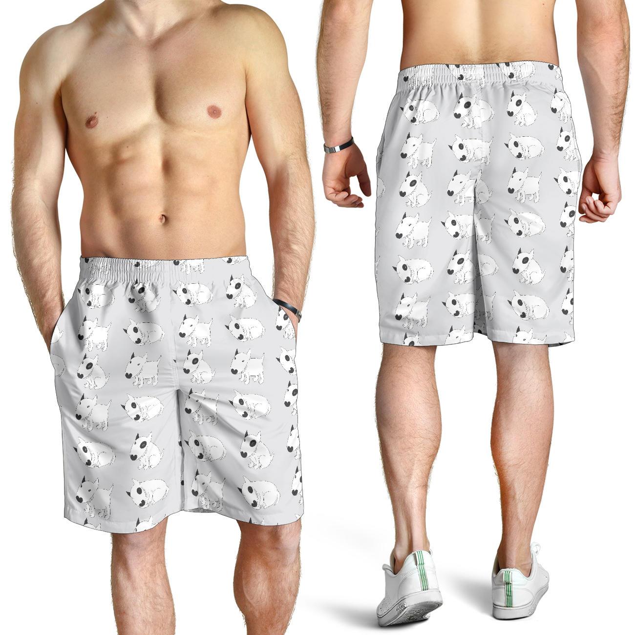 Bull Terrier hand draw Print Pattern Mens Shorts-JTAMIGO.COM