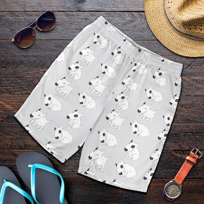 Bull Terrier hand draw Print Pattern Mens Shorts-JTAMIGO.COM