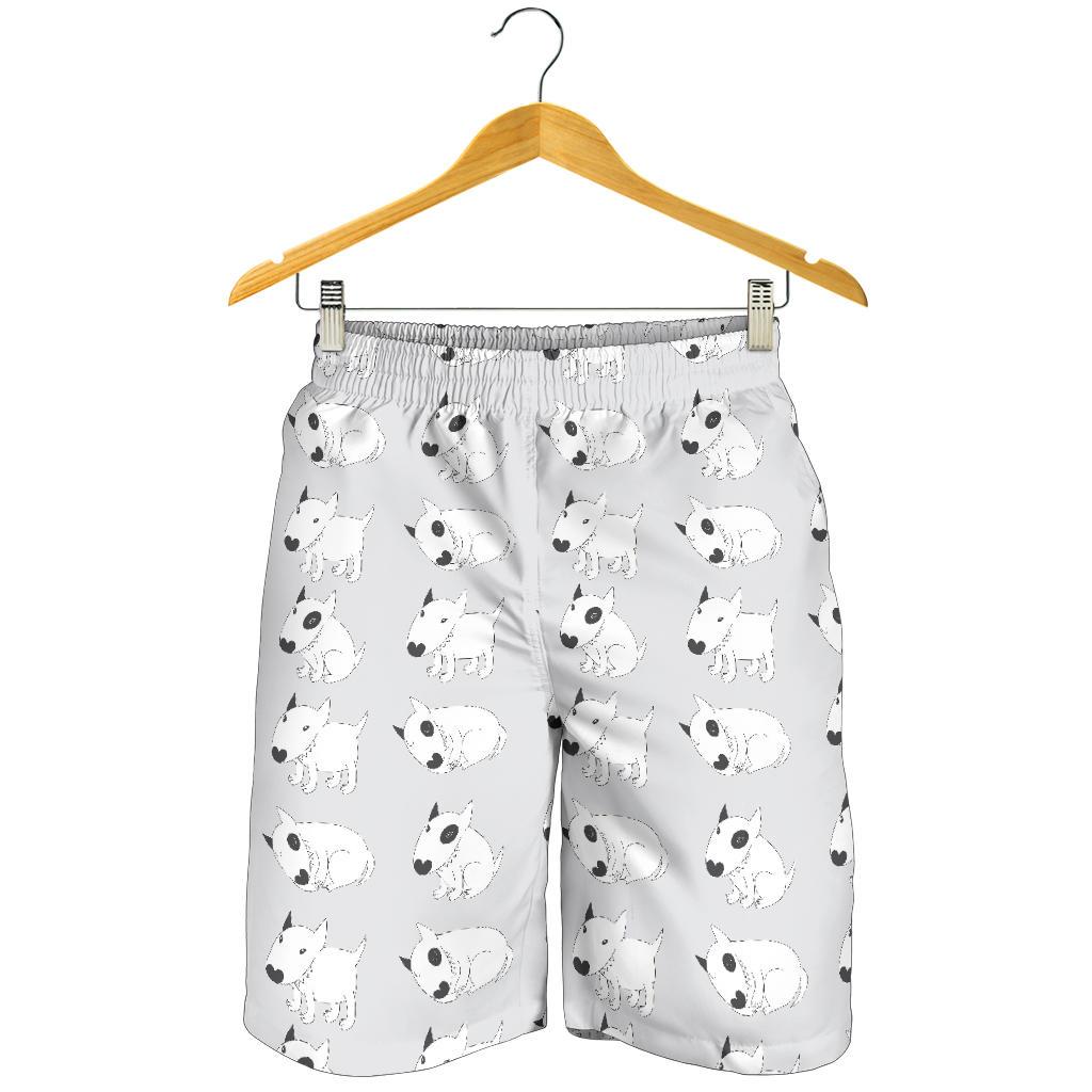 Bull Terrier hand draw Print Pattern Mens Shorts-JTAMIGO.COM