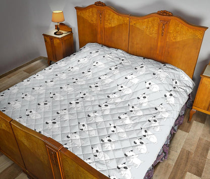 Bull Terrier hand draw Print Pattern Premium Quilt-JTAMIGO.COM