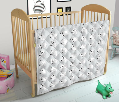 Bull Terrier hand draw Print Pattern Premium Quilt-JTAMIGO.COM