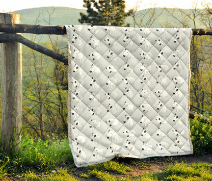 Bull Terrier hand draw Print Pattern Premium Quilt-JTAMIGO.COM