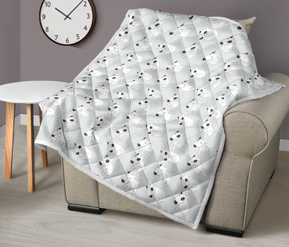 Bull Terrier hand draw Print Pattern Premium Quilt-JTAMIGO.COM