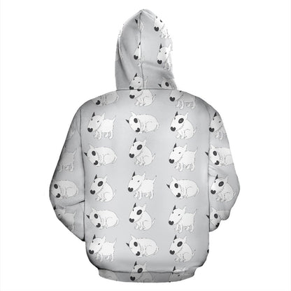 Bull Terrier hand draw Print Pattern Pullover Hoodie