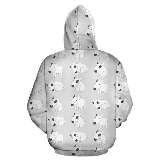 Bull Terrier hand draw Print Pattern Pullover Hoodie