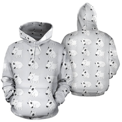 Bull Terrier hand draw Print Pattern Pullover Hoodie