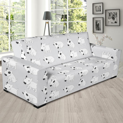 Bull Terrier hand draw Print Pattern Sofa Slipcover-JTAMIGO.COM