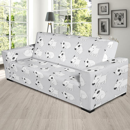 Bull Terrier hand draw Print Pattern Sofa Slipcover-JTAMIGO.COM