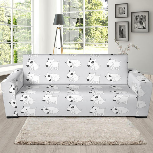 Bull Terrier hand draw Print Pattern Sofa Slipcover-JTAMIGO.COM