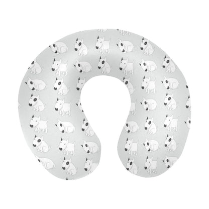 Bull Terrier hand draw Print Pattern U-Shaped Travel Neck Pillow-JTAMIGO.COM