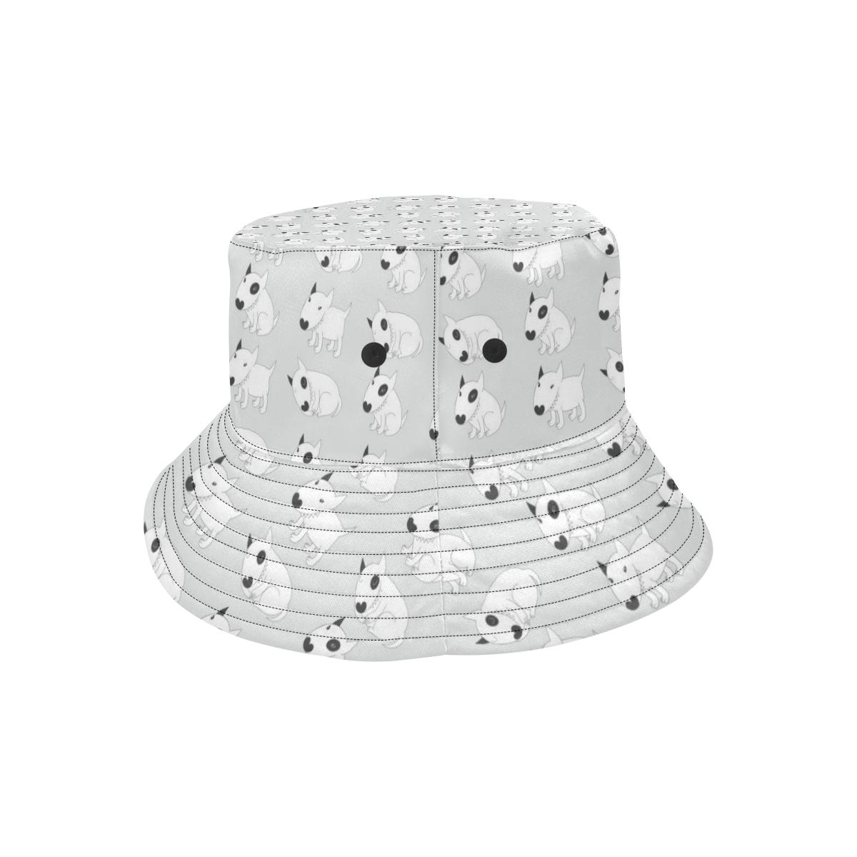 Bull Terrier hand draw Print Pattern Unisex Bucket Hat