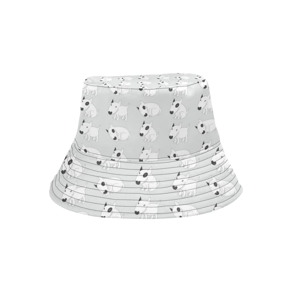 Bull Terrier hand draw Print Pattern Unisex Bucket Hat