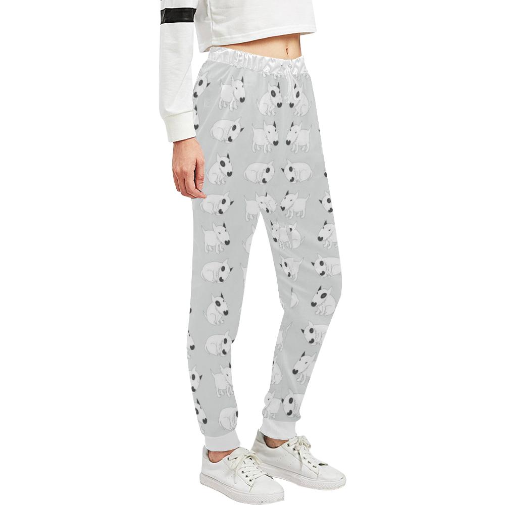 Bull Terrier hand draw Print Pattern Unisex Casual Sweatpants (Model L11)-JTAMIGO.COM