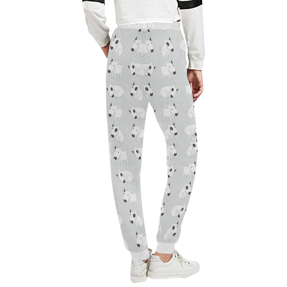Bull Terrier hand draw Print Pattern Unisex Casual Sweatpants (Model L11)-JTAMIGO.COM