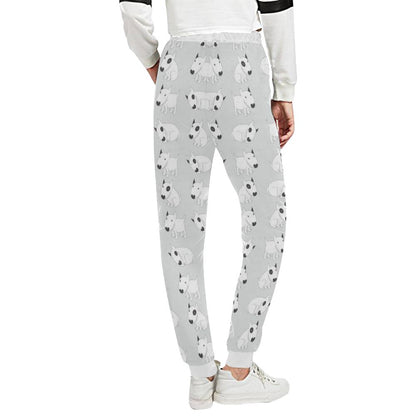 Bull Terrier hand draw Print Pattern Unisex Casual Sweatpants (Model L11)-JTAMIGO.COM