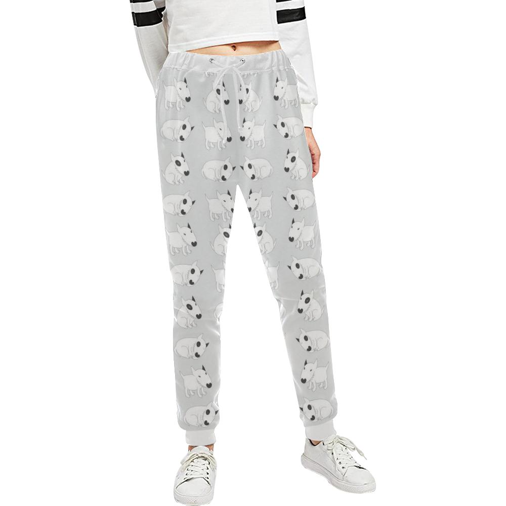 Bull Terrier hand draw Print Pattern Unisex Casual Sweatpants (Model L11)-JTAMIGO.COM