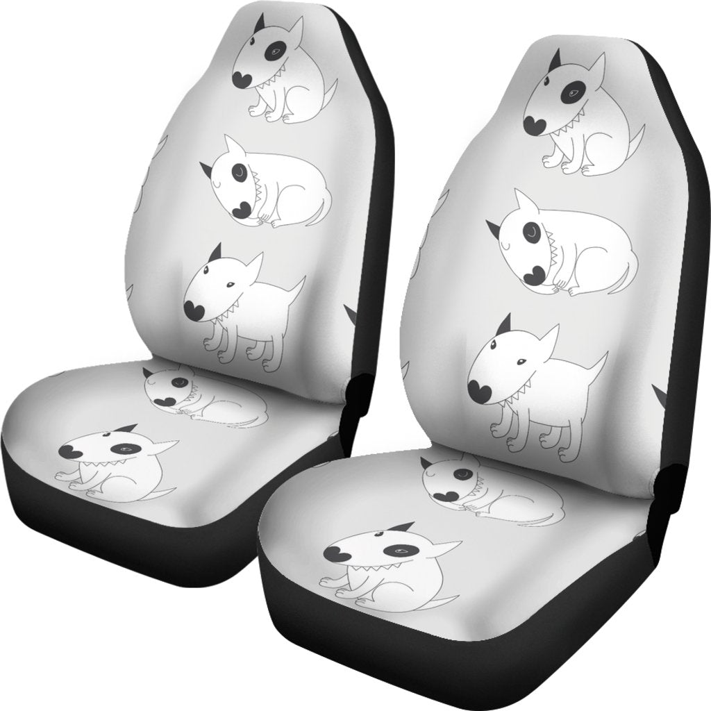 Bull Terrier hand draw Print Pattern Universal Fit Car Seat Covers
