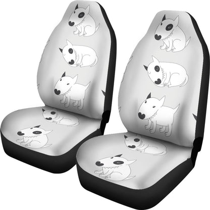 Bull Terrier hand draw Print Pattern Universal Fit Car Seat Covers