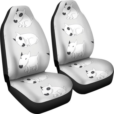 Bull Terrier hand draw Print Pattern Universal Fit Car Seat Covers