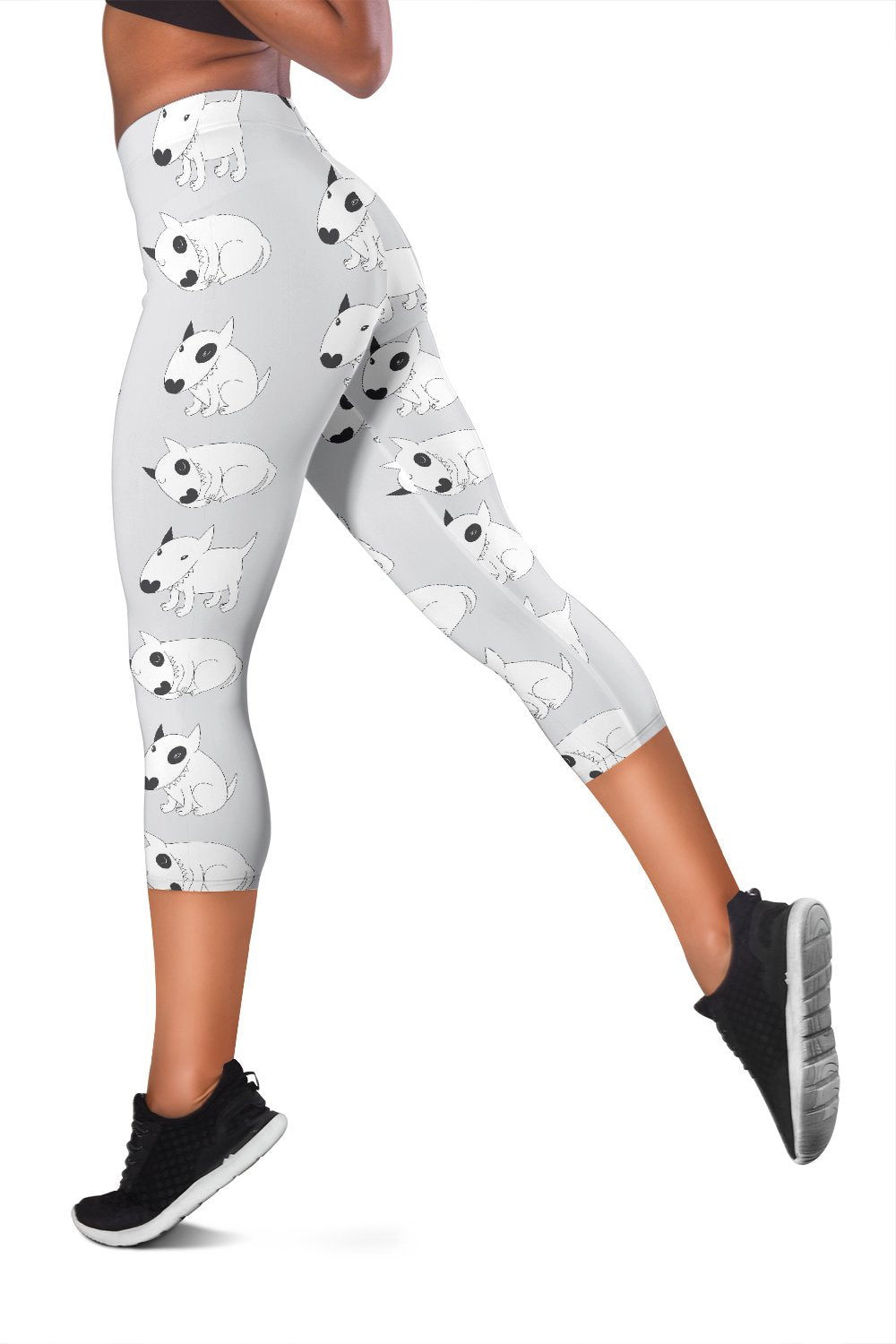 Bull Terrier hand draw Print Pattern Women Capris