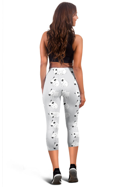 Bull Terrier hand draw Print Pattern Women Capris