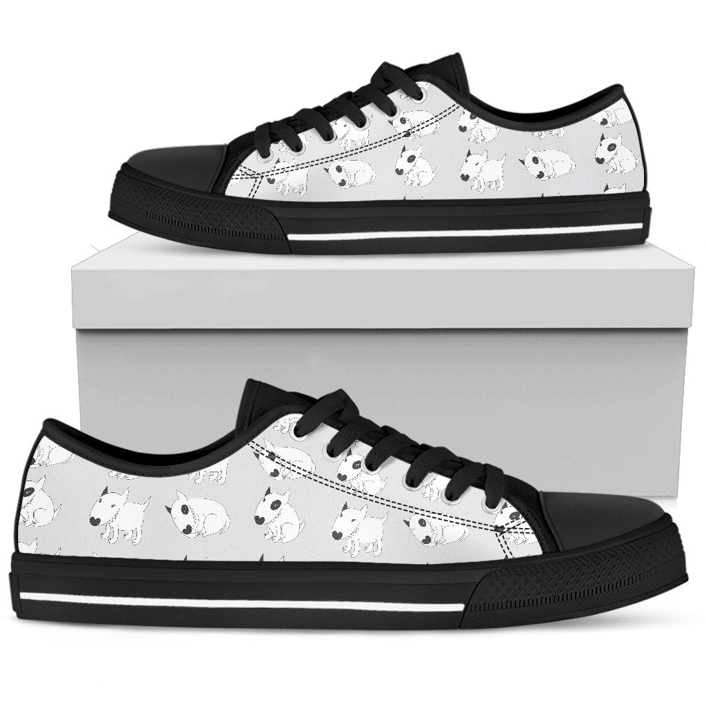 Bull Terrier hand draw Print Pattern Women Low Top Shoes