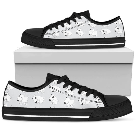 Bull Terrier hand draw Print Pattern Women Low Top Shoes