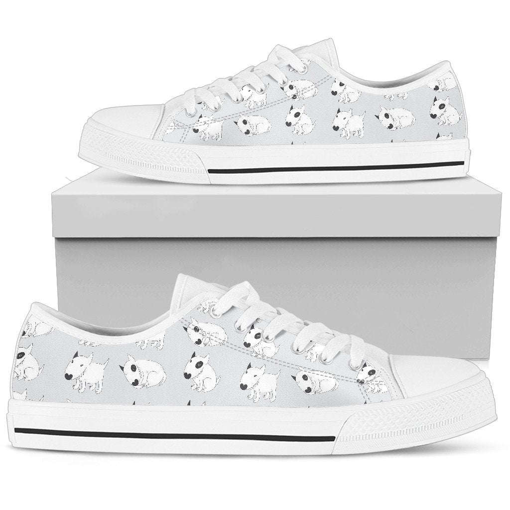 Bull Terrier hand draw Print Pattern Women Low Top Shoes