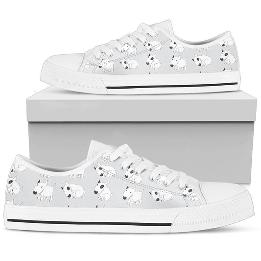 Bull Terrier hand draw Print Pattern Women Low Top Shoes