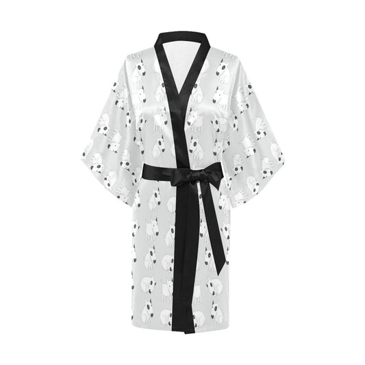 Bull Terrier hand draw Print Pattern Women Short Kimono Robe