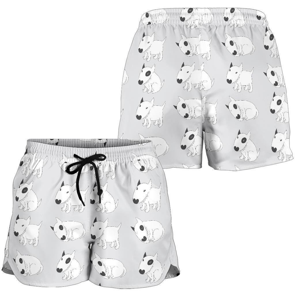 Bull Terrier hand draw Print Pattern Women Shorts-JTAMIGO.COM