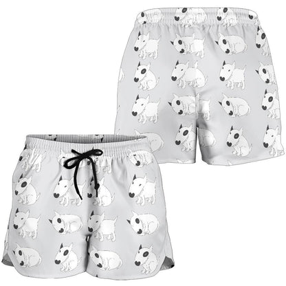 Bull Terrier hand draw Print Pattern Women Shorts-JTAMIGO.COM
